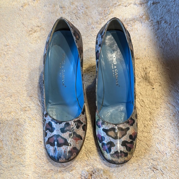 VINTAGE DOLCE & GABBANA HOLOGRAM LEOPARD PUMPS SHOES 36.5